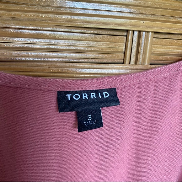 Torrid dusty Pink mauve Maxi Dress with Pleated Flutter Sleeves plus size 3X - Picture 3 of 11